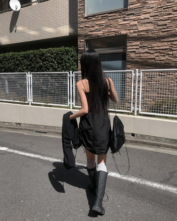 Alter Nylon Shirring Layered One Piece